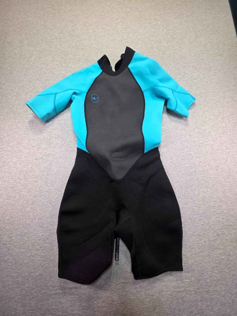 O'Neill Reactor Shorty Wetsuit Springsuit Black Turquoise Women's Size 12 NWT